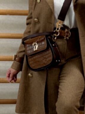 Holland cooper Brown Croc-Embossed Leather Crossbody Bag